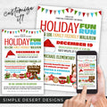 festive holiday themed fun run walkathon flyers for school fundraising or community christmas fundraiser